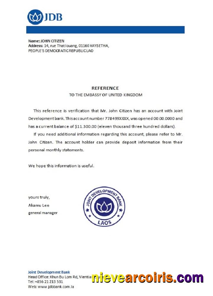 Laos Joint Development Bank reference